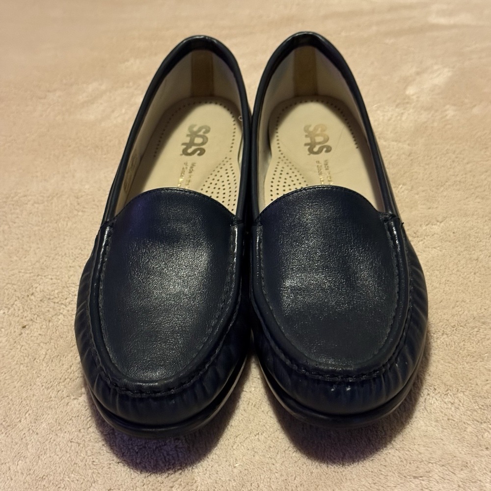 SAS Women's Loafer Comfort Slip-on Shoe Simply Black Size 10.5N Made In USA